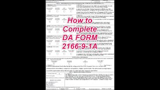 How to Create a NCOER Support Form DA Form 2166-9-1A