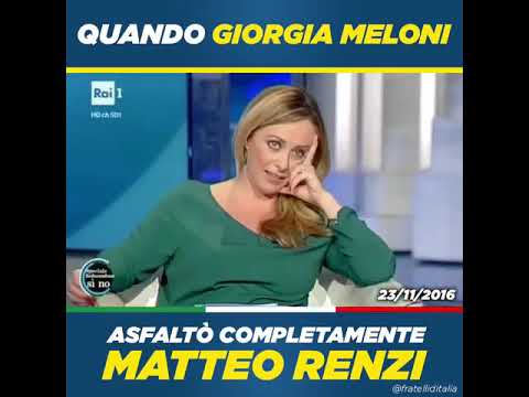 Per non dimenticare......quando Giorgia Meloni asfaltò Matteo Renzi da Vespa