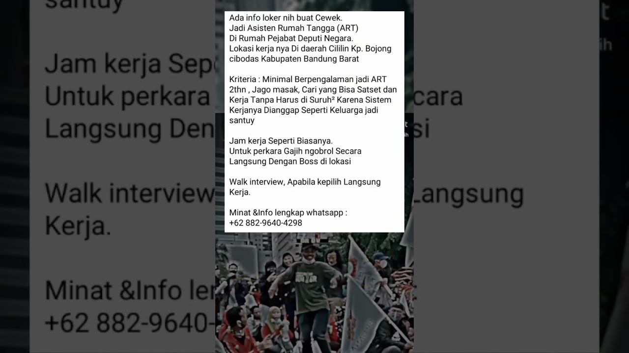 Lowongan kerja tanpa ijazah di bandung jawa barat #loker #stories #kerja #shots #2023 #infoloker