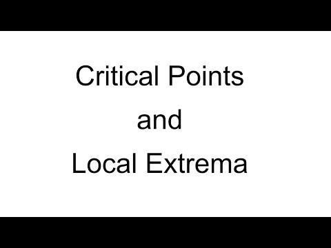 Critical Points and Local Extrema