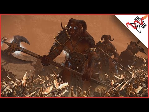 6240 CHOSEN (HALBERDIERS) vs 80 DRAGON OGRES SHAGGOTS - Total War: WARHAMMER