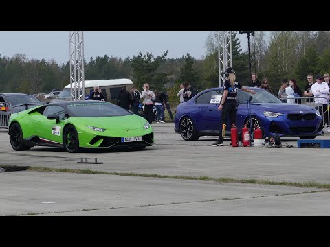 Thumbnail for BMW M240i G42 xDrive vs Lamborghini Huracán VF800 Supercharged 1/4 mile drag race