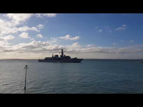 The Iron Duke entering HMNB Portsmouth