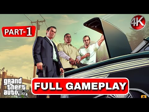 GTA 5 Full Walkthrough Gameplay Part 1 🔥 | The Beginning of Crime Story | GTA V 4k