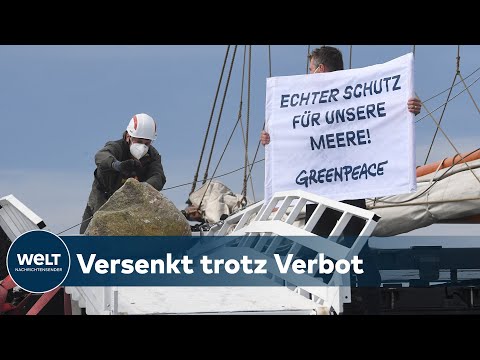 SCHUTZGEBIET ADLERGRUND: Greenpeace versenkt Granitsteine vor Rügen - trotz Verbots