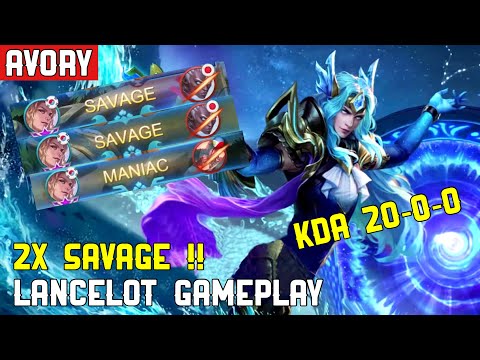 2X SAVAGE !! LANCELOT ZODIAC PISCES SKIN GAMEPLAY - Avory - MLBB