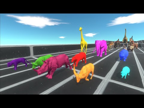 Race to eat Neon Modern Mammals - Animal Revolt Battle Simulator
