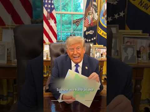 Trump crosses Lake Ontario on map, renames it 'Lake America' | AJ #shorts