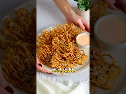 The CRISPIEST Fried Enoki Mushrooms 😍 #easyrecipe