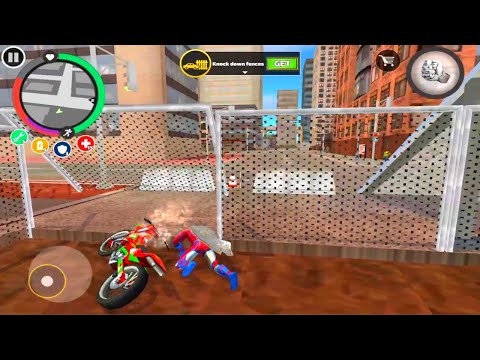 Thrilling Stunts with Red Bike in Rope Hero Vice Town