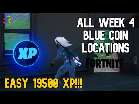 All BLUE XP COINS LOCATIONS IN FORTNITE SEASON 4 Chapter 2 (WEEK 4)