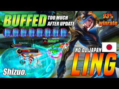 93% WR! New Buffed Ling Meta Build | Ling Best build 2021 | Supreme No.1 Japan Ling By Shizuo. |MLBB