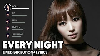 EXID - Every Night (Line Distribution + Lyrics Color Coded) PATREON REQUESTED