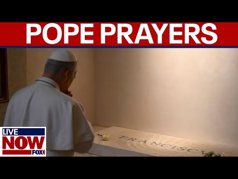 Video | Pope Leo XIV prays at tomb of late Pope Francis | LiveNOW from FOX