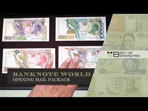 Banknote World unpacking mail