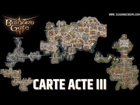 Carte acte 3 Baldur's Gate 3 ! 30 secrets et points d'intérêt !