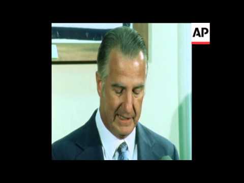 SYND 26 4 73 US VICE PRESIDENT SPIRO AGNEW ON WATERGATE