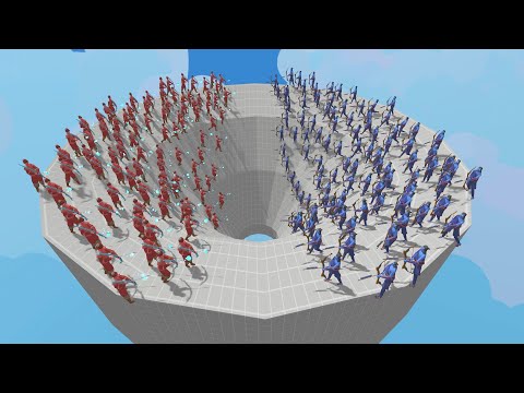50x RANGE UNITS vs 50x RANGE UNITS in HOLE - Totally Accurate Battle Simulator TABS
