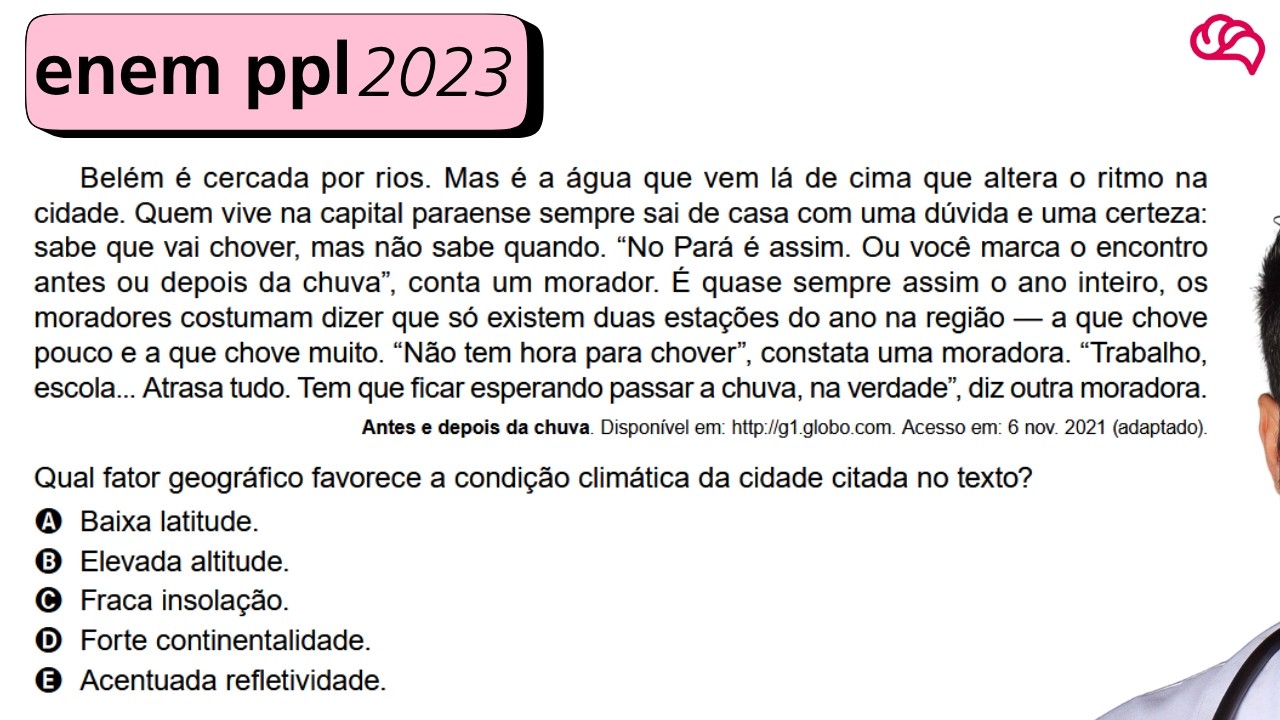 Resolução em Vídeo — Questão 72 ENEM 2023 PPL