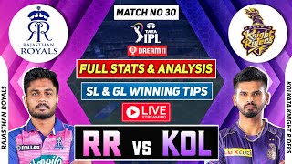 🔴 IPL Live RR vs KOL Dream11 RR vs KOL Dream11 Prediction
