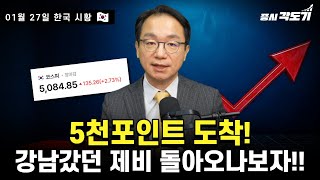 [1월 27일 화요일 한국시황] 5천포인트 도착! 강남갔던 제비 돌아오나 보자!!