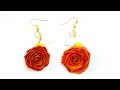 paper quilling rose earrings