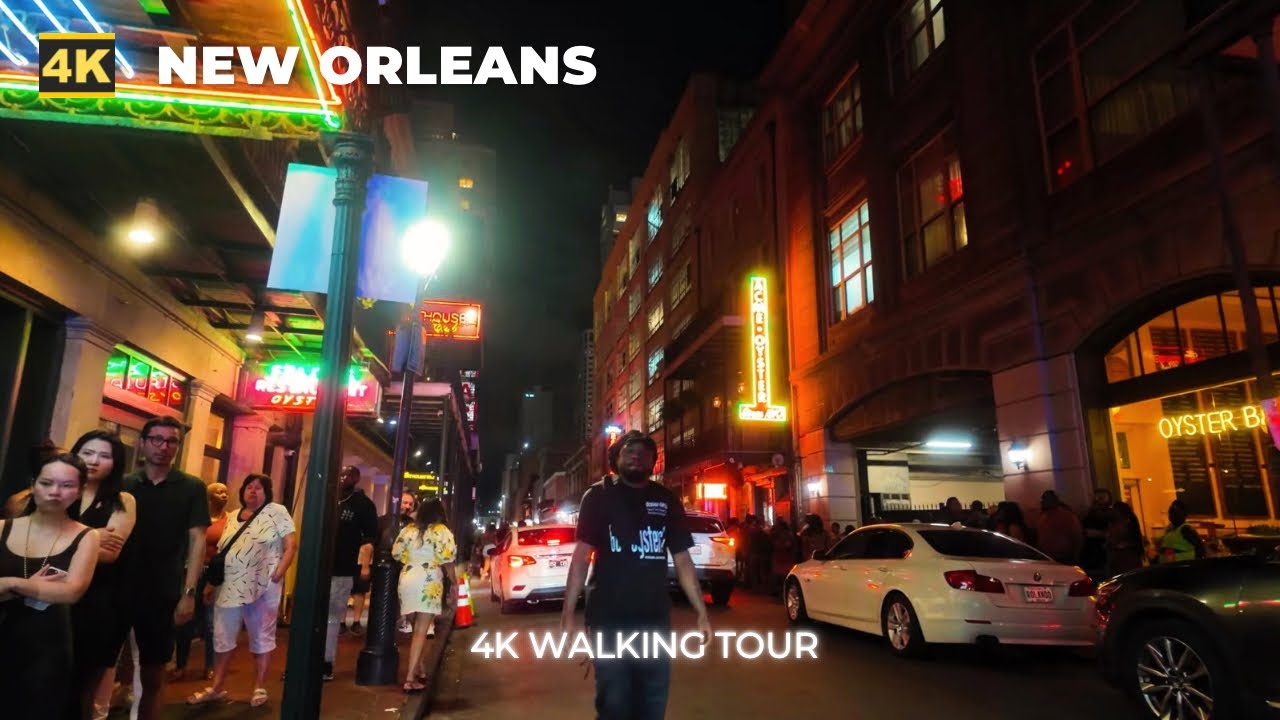 [4k] New Orleans at Night - The French Quarter