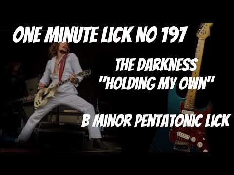 One Minute Lick 197 -  The Darkness "Holding My Own" B Minor Pentatonic Lick #oneminuteguitarlesson
