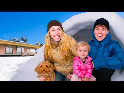 Vi bygger en kæmpe hule i sneen!