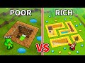 JJ And Mikey POOR Vs RICH Undeground Base Battle In Minecraft Maizen