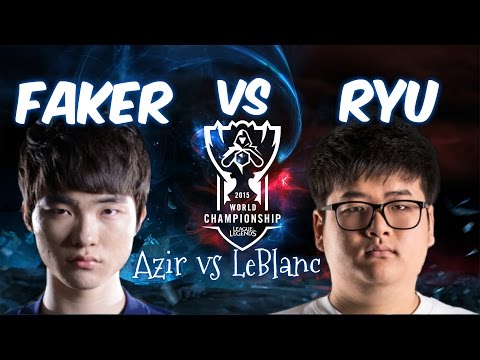 SKT Faker vs H2K Ryu - Azir vs LeBlanc - Group Stage - Week 1 Day 1 - 2015 World Championship