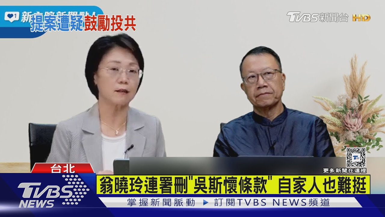 翁曉玲連署刪「吳斯懷條款」 自家人也難挺