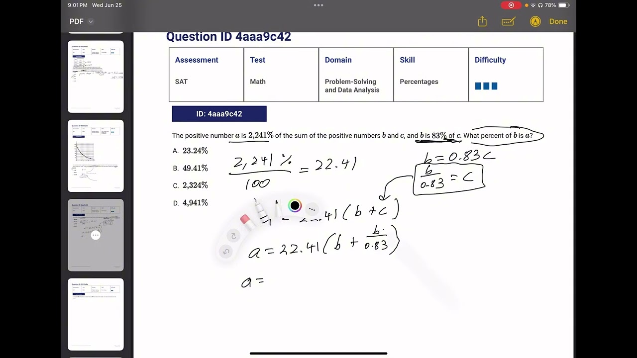SAT Math Day 29/50 (Problem-Solving and Data Analysis)