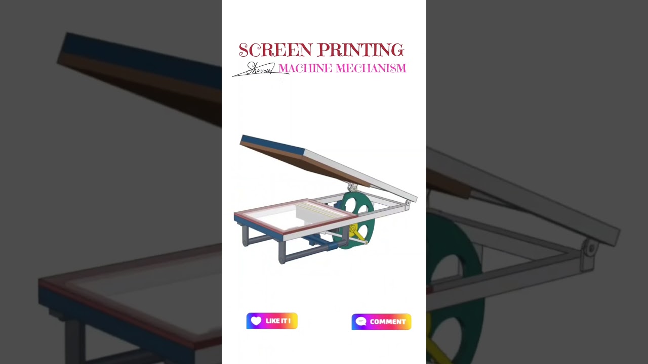 Screen Printing machine Mechanism #automobile #mechanical #3dprinting#3d#engineering #cad #animation