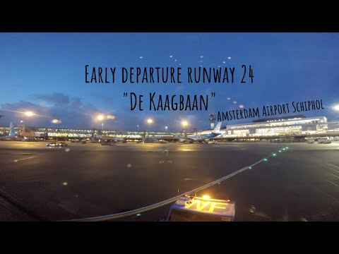Departure from runway 24 the "Kaagbaan" Amsterdam Airport Schiphol (AMS EHAM).