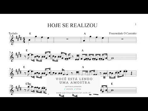 Hoje se Realizou (Teclado) Partitura católica - Sheet Music