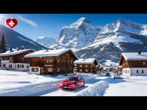 [ONCE IN A YEAR] Grindelwald Morning Drive after Heavy Snowfall ☃️Switzerland🇨🇭[4K]