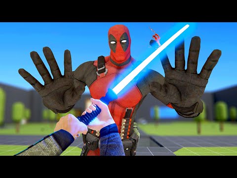 LIGHTSABER Slices Through Deadpool - Bonelab Mods