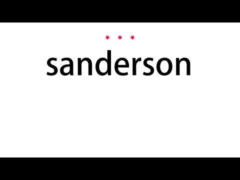 How to pronounce sanderson - Vocab Today