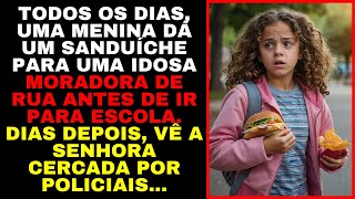 Menina Dá Um Sanduíche Para MENDIGA IDOSA. Dias Depois... Ela Está CERCADA por POLICIAIS...