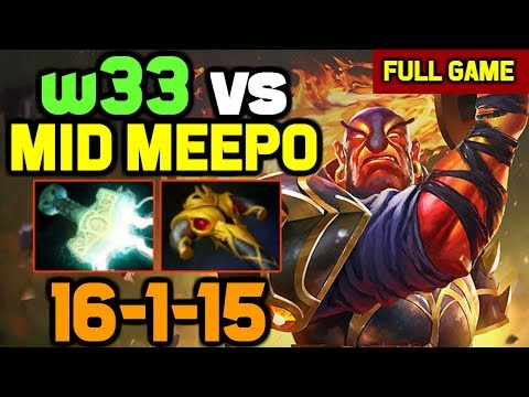 When Someone picks Meepo against w33 - GOD MODE EMBER SPIRIT
