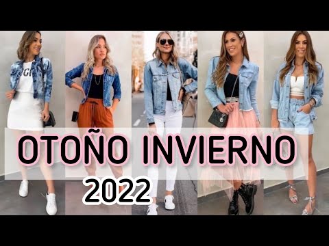 MODA OTOÑO INVIERNO 2021/22 TENDENCIAS DE OUTFITS CON CHAMARRAS DE MEZCLILLA MODA 2022 MUJER