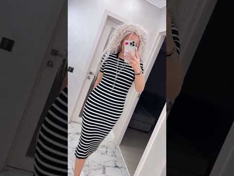 Весенне-летнее платье "Виола" миди в полоску на каждый день ( Размер 42-50), Черное - фото 1 - id-p2133567774