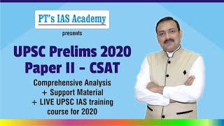 UPSC CSE - Prelims - Paper II (CSAT) - 2020 - full analysis - PT's IAS Academy | Sandeep Manudhane