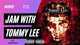 Jam with Tommy Lee &quot;Higher&quot; Tempo BPM 141 - Am(b5) - guitar practice backing track #jamwith  metal