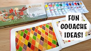 Fun Sketchbook Ideas with Gouache | Easy Opaque Watercolor for Beginners