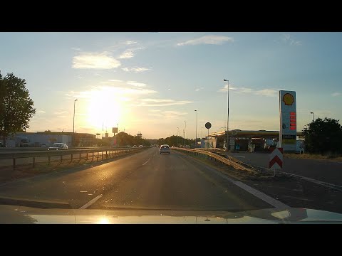 Driving come back Koblenz to Köln, Autobahn A61, A565, 석양