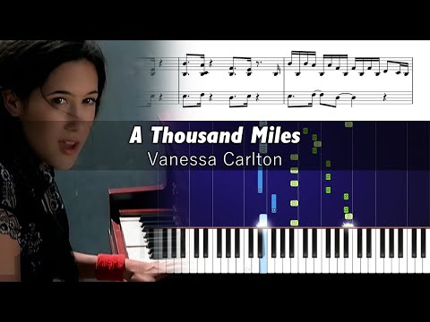 Vanessa Carlton - A Thousand Miles - Accurate Piano Tutorial with Sheet Music