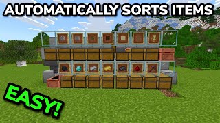 SIMPLE 1.21 COPPER GOLEM ITEM SORTER TUTORIAL in Minecraft Bedrock (MCPE/Xbox/PS/Switch/PC)