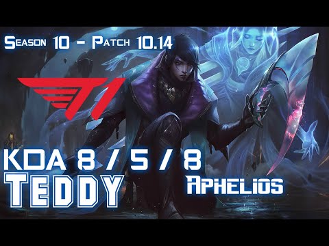 T1 Teddy APHELIOS vs EZREAL ADC - Patch 10.14 KR Ranked